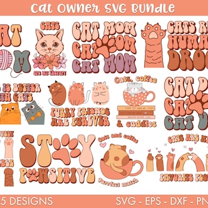 Bundle SVG chat, svg chat rétro, svg maman chat, svg papa chat, voiture png, svg chat drôle, svg jeu de mots chat, svg patte, svg patte de chat, sublimation chat