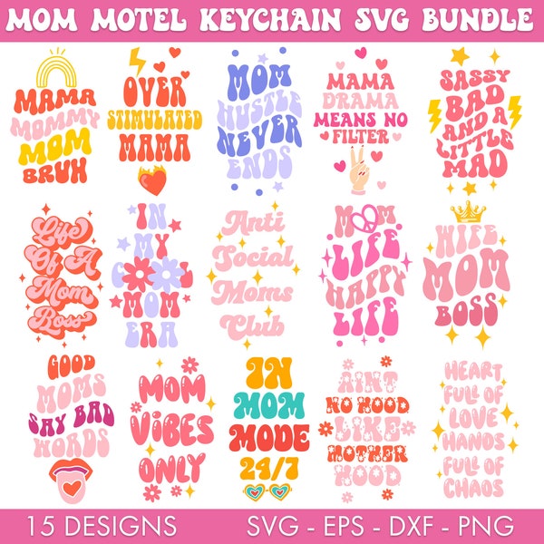 Mom Motel Keychain Svg Bundle, Mama Keychain Quotes Svg, Mom SVG Bundle, Mother's Day Gift, Funny mom keychain svg, Sassy mom Svg, Mom png
