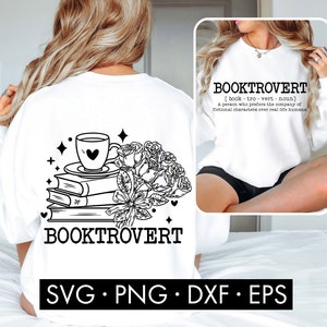 Booktrovert SVG, Booktrovert Definição svg, Livro engraçado svg, Amante de livros svg, Leitura svg, Livro nerd svg, Livro floral svg, Bookish svg