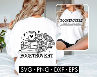 Booktrovert SVG, Booktrovert Definition svg, Funny Book svg, Book lover svg, Reading svg, Book nerd svg, Floral book svg,  Bookish svg