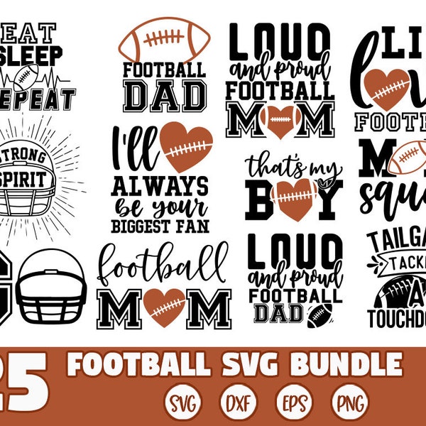 Football SVG Bundle, Football quotes svg, Football svg, Svg bundle, American Football svg, Football cut files, Football shirt svg