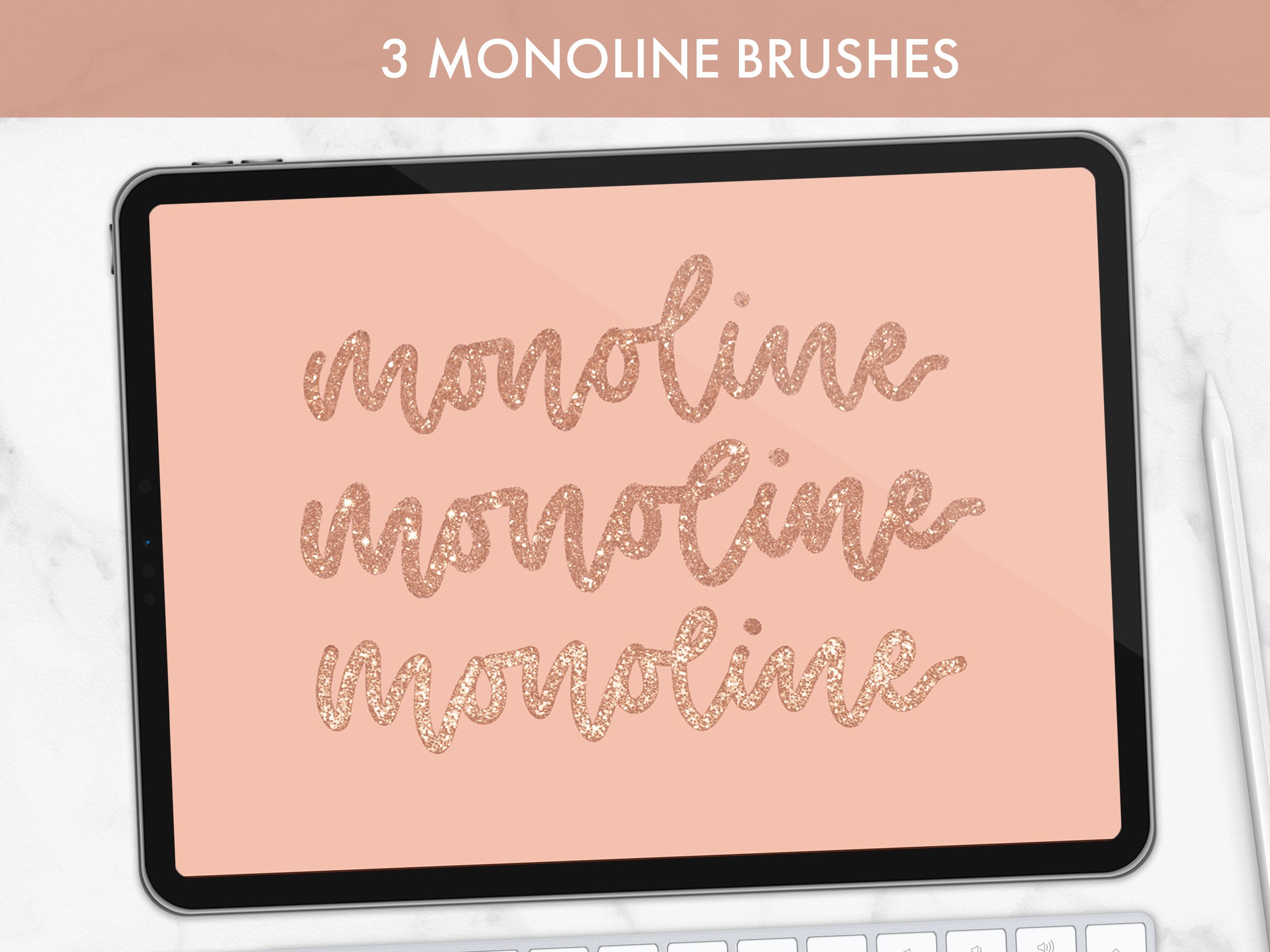 Procreate Glitter Brush Set Glitter Brush Pen Monoline Etsy