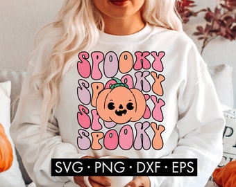 Spooky Halloween SVG, Funny Halloween svg, Cute Pumpkin svg, Toddler Halloween svg, Sublimazione di Halloween, Retro Halloween Svg, Cricut