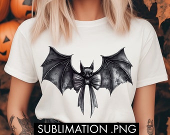 Halloween Goth Bat Coquette Png Sublimation, Bat PNG, Coquette Bow png, Gothic halloween png, Cute halloween png, Bat tshirt design