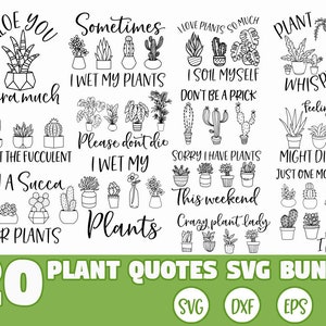 Citas de plantas SVG Bundle, Plant lovers svg, Suculent svg, Cactus svg, Plants svg, Funny quotes svg, Plant sayings svg, Svg bundle