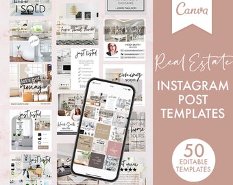 Instagram Instagram Post Templates in Canva, Real etsate Posts, Immobilien Templates, Maklergeschäft, Zitate für Instagram