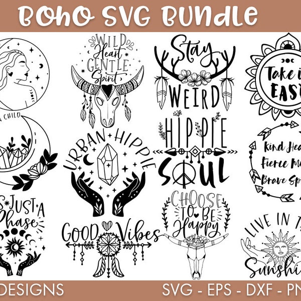 Bohemian svg bundle, Boho svg bundle, Feather svg, Tribal svg, Yoga svg, Inspirational svg , Motivational svg, Quotes svg, Positivity svg