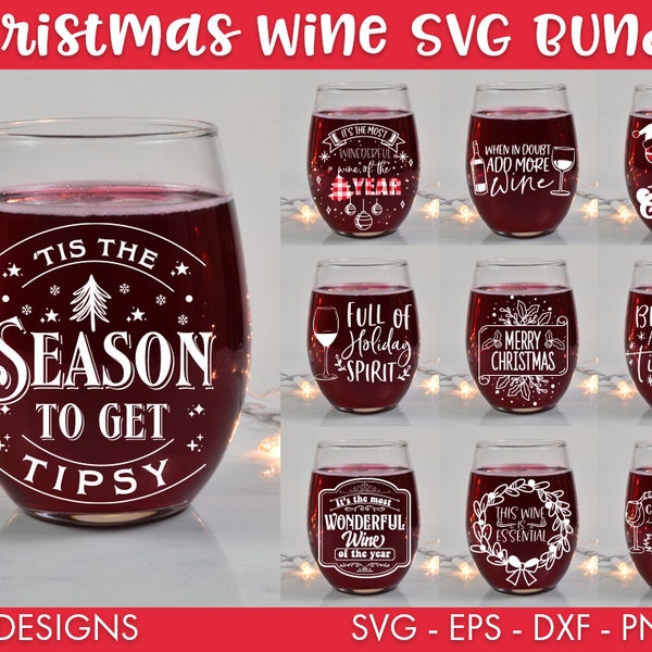 Christmas Wine Glass SVG Bundle, PNG bundle, Christmas wine svg, Wine svg, Wine bundle svg, Christmas png, Funny svg, Vintage svg, Wine png