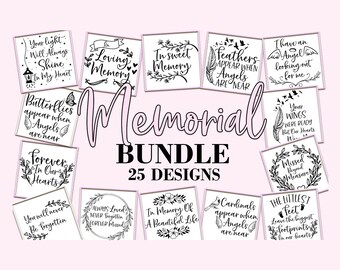 Memorial bundle svg, Memorial quotes svg, Memorial svg, Memorial service svg, Funeral svg, Angel svg, Svg bundle, Bundle, In memory of svg