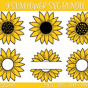 Zonnebloem SVG Bundel, Zonnebloem svg, Zonnebloem monogram svg, Zonnebloem cricut, Zonnebloem gesneden vijl, Svg bundel, Zomer svg