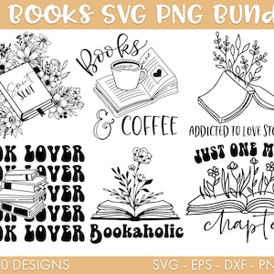 Floral Book SVG Bundle, Reading SVG bundle, Reading quotes svg, Reading svg, Svg bundle, Book svg, Book nerd svg, Flower book svg