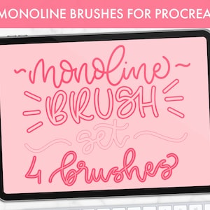 Procreate Monoline Brush Set, Monoline Brush, Outline Brush, Lettering Brush, Kalligraphie Brush, Script Brush, Procreate Brush, Brushes