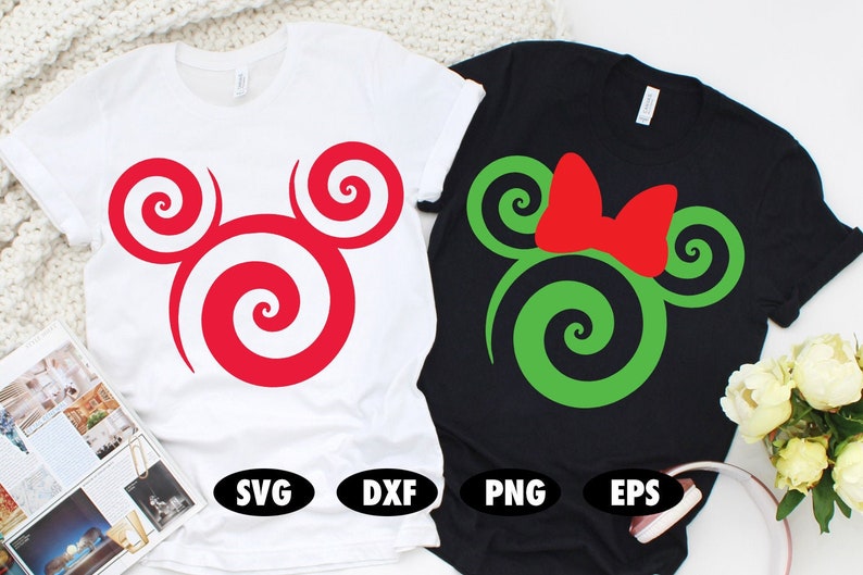 Download Disney Christmas svg Mickey Swirl svg Minnie Swirl svg | Etsy