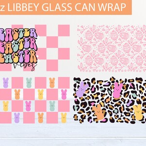 Easter Bundle 16oz Libbey Glass Can SVG File Cup Wrap, Libbey PNG ...