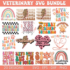 Veterinaire SVG bundel, dierenarts SVG, veterinaire technicus SVG, veterinaire T shirt SVG, veterinaire citaten SVG, hond SVG, kat SVG, Paw SVG