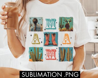 Retro Western Mom Sublimation PNG, Cowboy Boots png, Western png, cowgirl png, Trendy Western png, Distressed Western png, Southern girl png