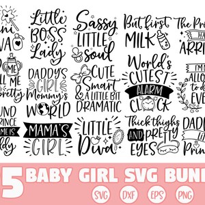 Baby-Mädchen-Bundle Svg, Baby Zitate Svg, Baby-Mädchen-Svg, Svg-Bundle, Bundle, Baby Svg, Neugeborene Svg, Baby-Mädchen geschnitten Datei, kleine Diva Svg