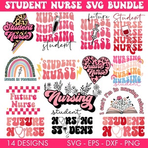 Pacote retro estudante enfermeira SVG, estudante de enfermagem SVG, futura enfermeira svg, enfermeira svg, enfermeira doodle, agulha svg, estetoscópio svg, enfermeira png
