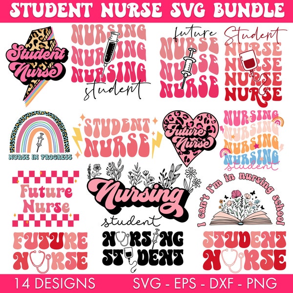 Retro Student Nurse SVG Bundle, Nursing student SVG, Future nurse svg, Nurse svg, Nurse doodle, Needle svg, Stethoscope svg, Nurse png