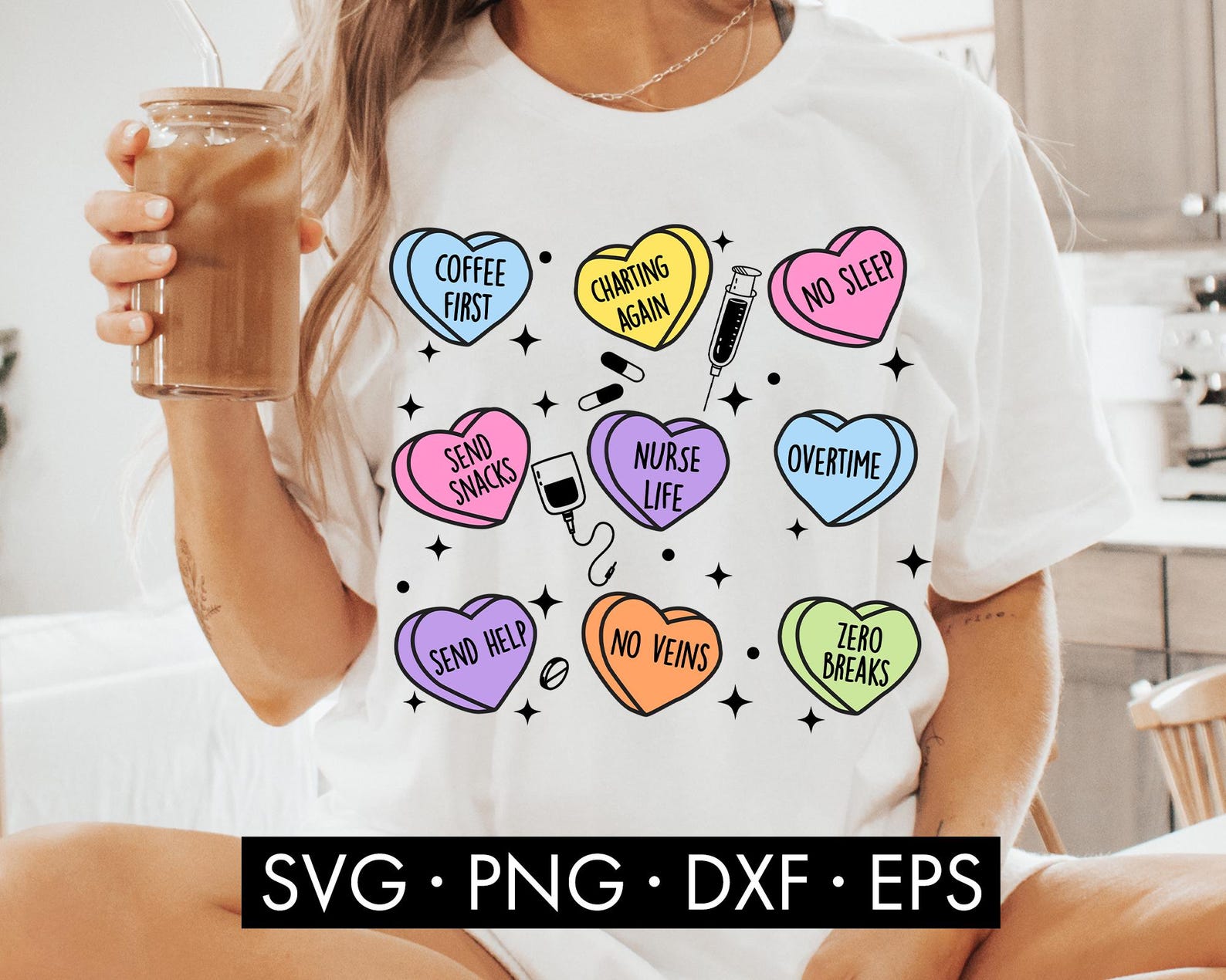 Funny Nurse Candy Heart SVG | Nurse SVG PNG | Cute Candy Heart Nurse ...