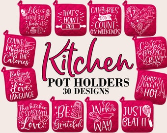 Funny Kitchen Pot Holder Puns SVG Bundle, Kitchen svg, Kitchen svg bundle, Kitchen quotes svg, Kitchen sayings svg, Kitchen puns svg