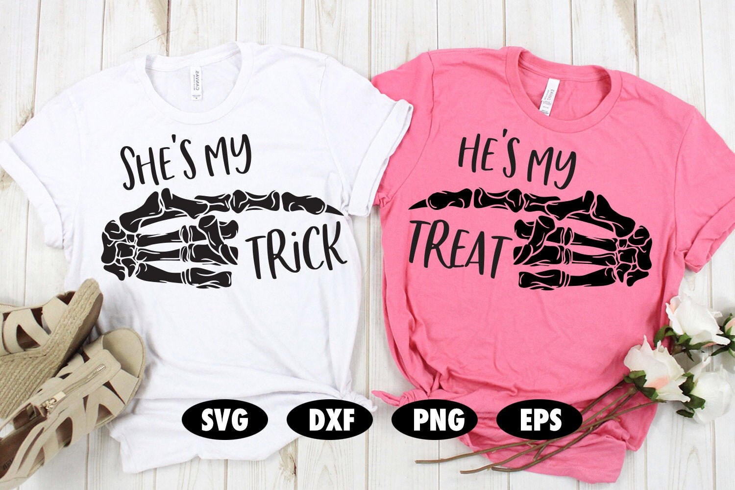 She is my trick He is my treat svg, Couple svg, Trick or treat svg, H…