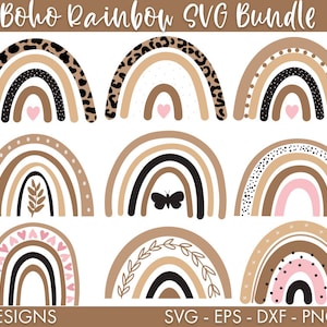 Boho Rainbow SVG Bundle, Rainbow svg, Leopard print svg, Boho svg, Boho rainbow svg, Rainbow sublimation, Svg bundle, Rainbow cut file