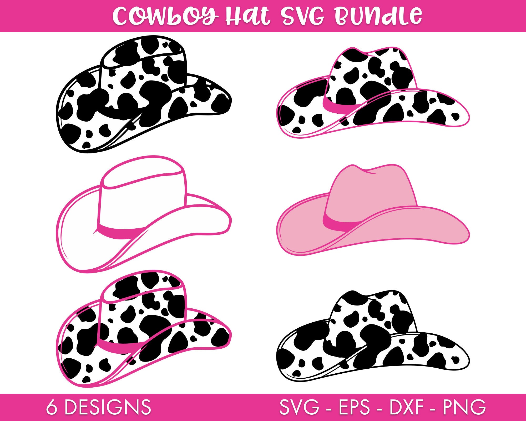 Cow print cowboy hat Sticker