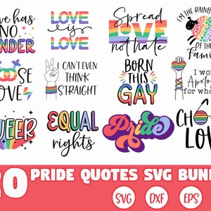 Pride SVG Bundle, Lqbtq SVG Bundle, LGBTQ svg, Gay svg, Pride month svg, Pride quotes svg, Svg bundle, Pride svg, Rainbow svg, Lgbt svg