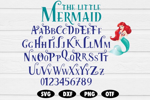 Download The Little Mermaid Font Svg Little Mermaid Svg Little Etsy