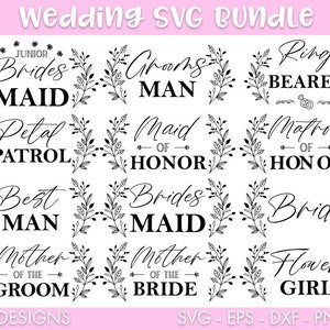 Paquete SVG de boda, Fiesta de bodas svg, Despedida de soltera svg, Novia svg, Novio svg, Soltero svg, Invitación svg, Boda svg, Novia para ser svg