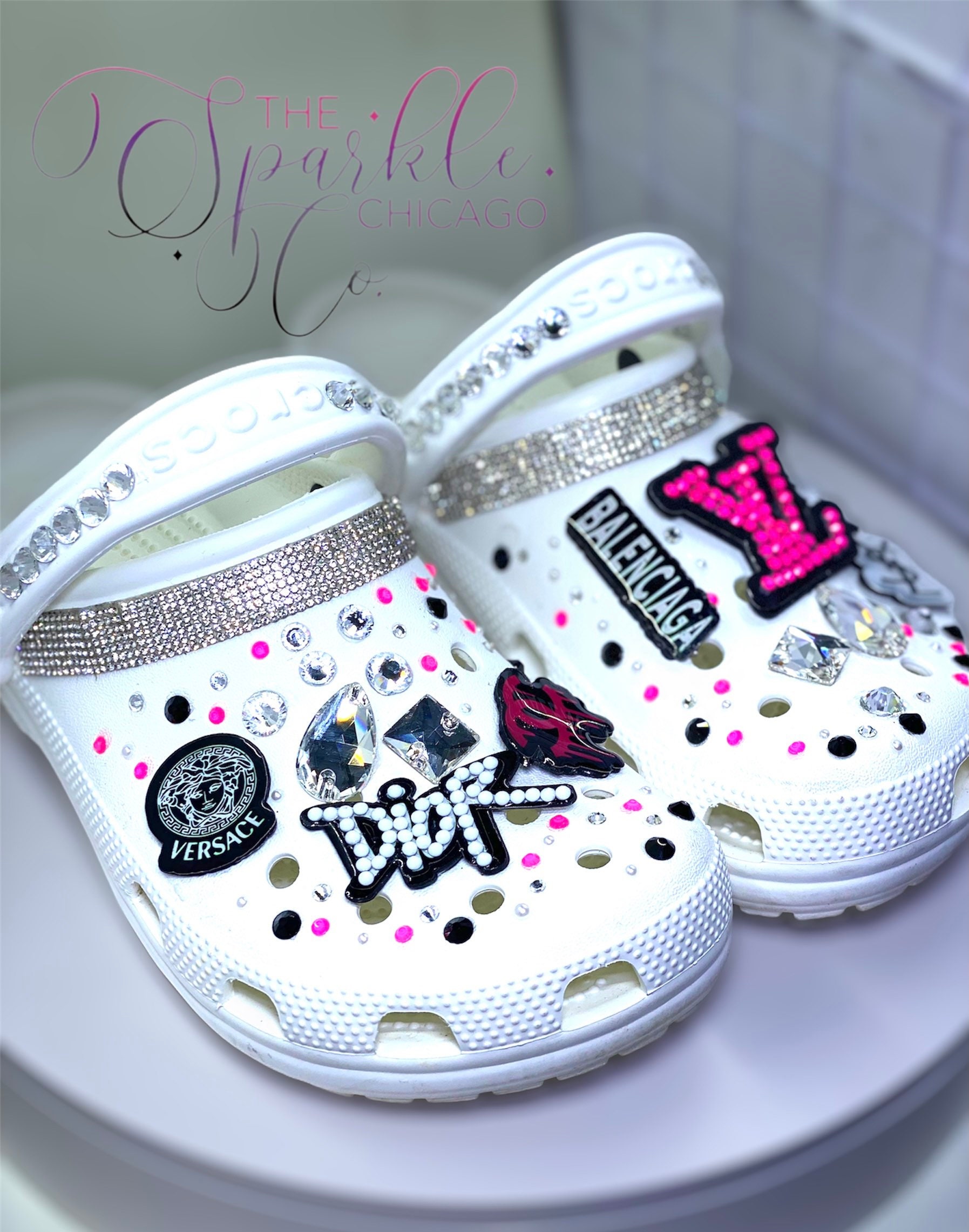 Custom Sparkle Crocs Etsy