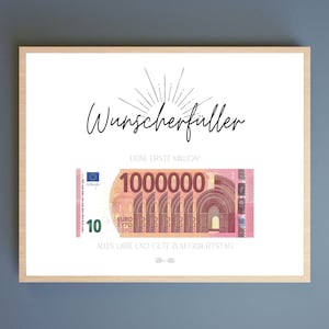 Impression Deine Erste Million : cadeau d'anniversaire (téléchargement numérique PDF A4)