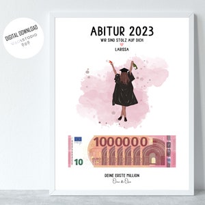 Geldgeschenk bestandener Bachelor oder Abitur - Personalisiertes Poster als PDF - Geld schenken zum Schulabschluss image 4