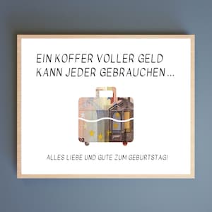 Money Suitcase Birthday Gift Template: Printable DIY Cash Gift (Digital Download)