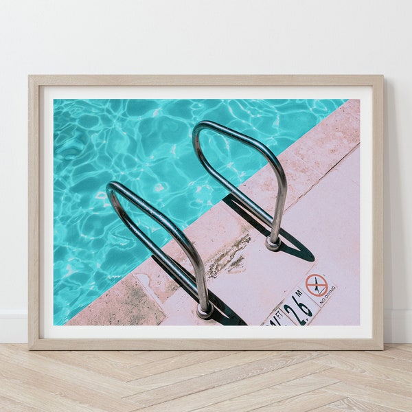 Swimming Pool Photography, Printable Beach Ocean, Pool Photography, Swimming Pool Poster, Beach Wall Art, Pool Poster, Summer Photography