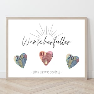 Money Gift Birthday Poster: Heart Template (Digital Download)