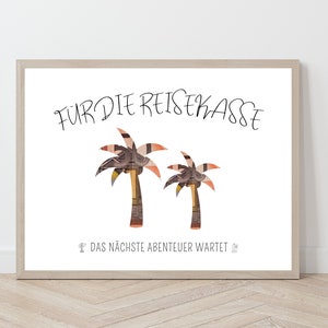 Travel Money Gift Template: Palm Tree DIY Printable (Digital Download)