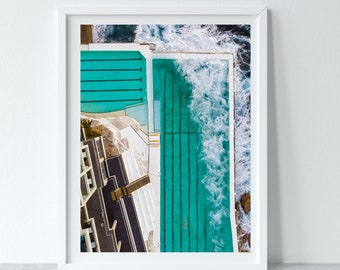 Bondi Beach-tryck: Isbergspool, Sydneys kustlinje (digital nedladdning)