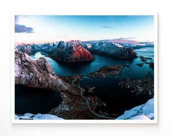 Nordic Landscape Wall Print, Lofoten Islands, Mountains Photography, Download, Nordic Landscape Photography, Nordic Prints, Norway Wall Art