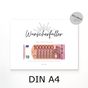 Deine Erste Million Print: Birthday Money Gift (PDF A4 Digital Download) image 6