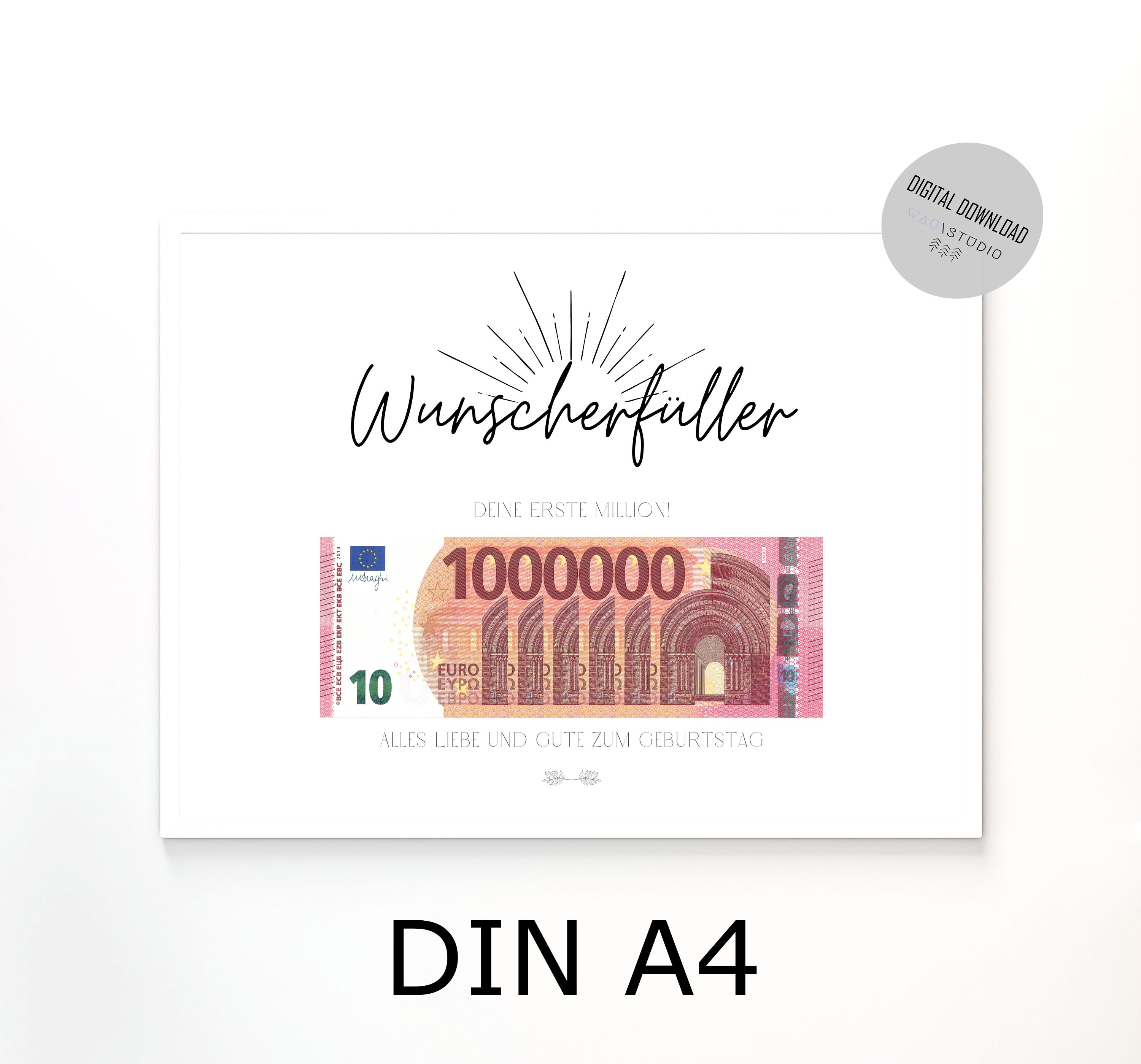Deine Erste Million Vorlage Pdf Kostenlos Deine Erste Million, Geldgeschenk Zum Geburtstag, Wunscherfüller