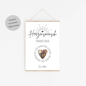 May include: A printable black and white poster with the text "Herzensmensch" and "Franziska" in a heart shape with a 50 euro bill inside. The text around the heart reads "Mit dir kann man lachen, weinen und tr&auml;umen." and "Deine Kiffren".