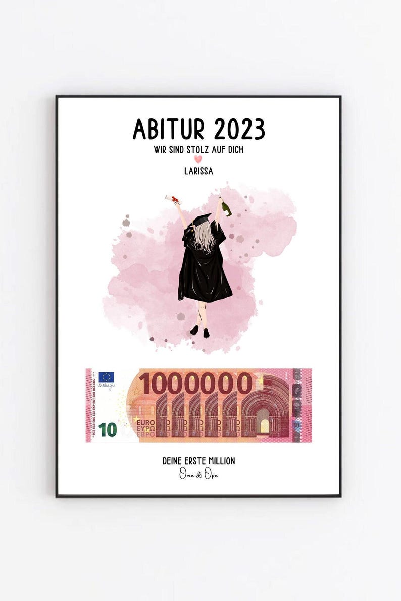 Geldgeschenk bestandener Bachelor oder Abitur - Personalisiertes Poster als PDF - Geld schenken zum Schulabschluss image 6