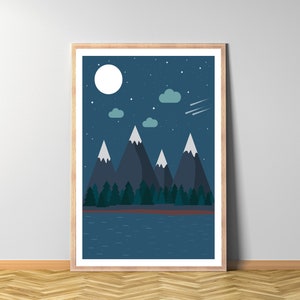 Nature Camping Wall Art, Forest Nursery Print, Adventure Nursery Printable, Baby Room Wall Art, toddler Wall Art, child Bedroom, Download