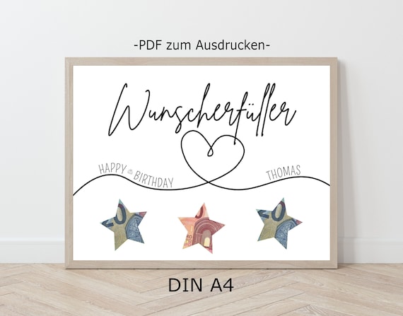 Personalized Birthday Money Gift Template: Printable DIY Card (PDF)