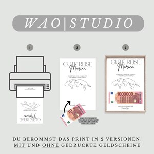 Personalisiertes Geldgeschenk für eine Reise - Geld verschenken - Deine erste Million Druckvorlage - Digitale Datei PDF image 4
