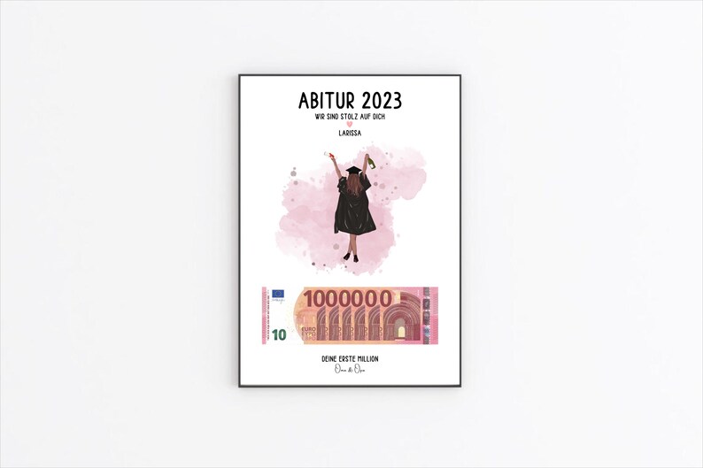 Geldgeschenk bestandener Bachelor oder Abitur - Personalisiertes Poster als PDF - Geld schenken zum Schulabschluss image 3