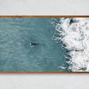 Samsung Frame Tv Art Beach Surf, Abstract Frame TV Art, Surfer Wall Art, Surfer Ocean Wall Art, Frame Tv Digital Art, 16:9 Prints , Download