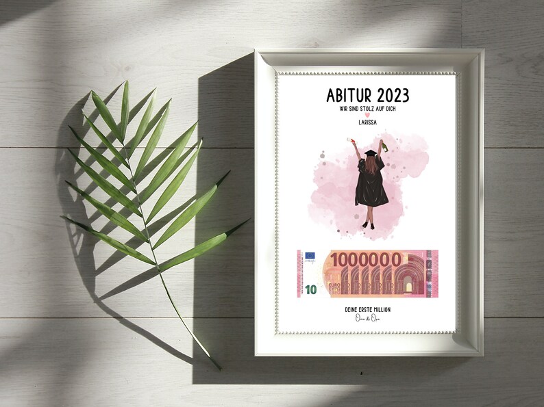 Geldgeschenk bestandener Bachelor oder Abitur - Personalisiertes Poster als PDF - Geld schenken zum Schulabschluss image 10